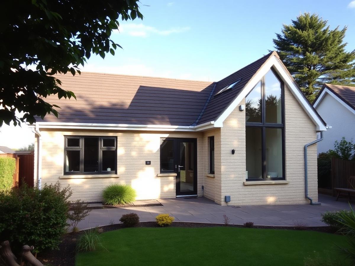Hip-to-gable with gable glazing on a detached bungalow